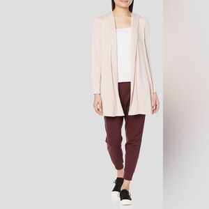 Daily Ritual Women's SOFT Terry Hooded Open Oversized Sweatshirt, Rose, XXL, NWT